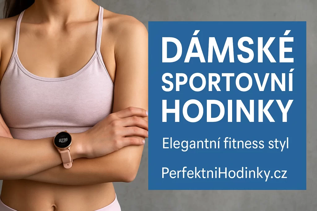 Dámské sportovní hodinky na ruce mladé ženy v růžovém sportovním topu, elegantní fitness styl