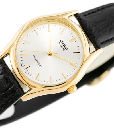 Klasické panské hodinky Casio s koženým páskem: Casio zlaté hodinky pro muže