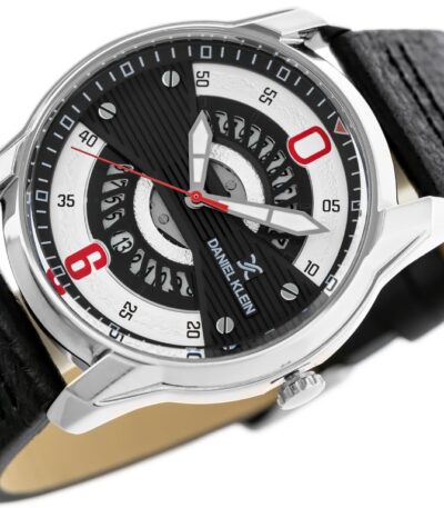 Daniel Klein hodinky pánské – stříbrné luxusní hodinky s koženým páskem + doprava zdarma