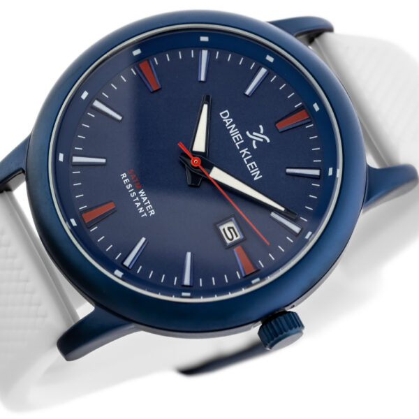 Luxusní hodinky Daniel Klein s gumovým páskem: modré hodinky pro muže + doprava zdarma