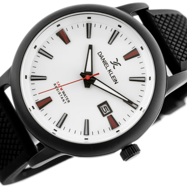 Luxusní hodinky Daniel Klein s gumovým páskem: černé hodinky pro muže + doprava zdarma