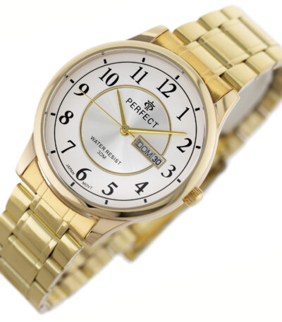 Pánské luxusní hodinky ve zlaté barvě a zlatými čísly