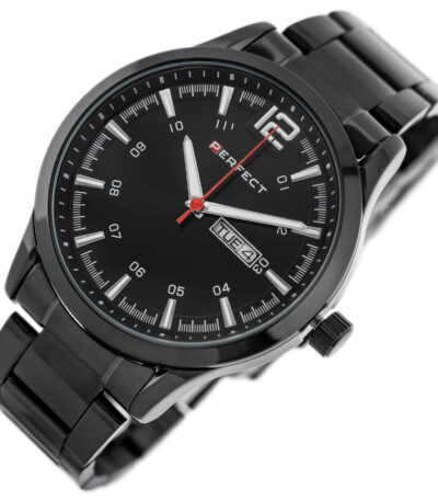 Představujeme Vám černé analogové pánské elegantní hodinky Perfect vyrobené z chirurgické oceli.
