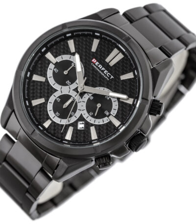 Představujeme Vám černé analogové pánské elegantní hodinky Perfect vyrobené z chirurgické oceli.