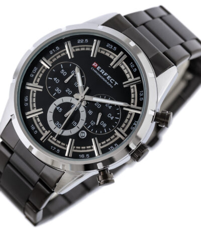 Představujeme Vám černé analogové pánské elegantní hodinky Perfect vyrobené z chirurgické oceli.