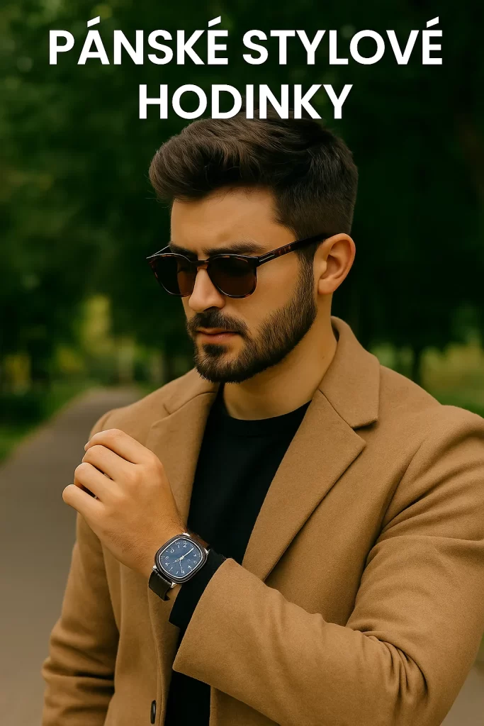 Mladý muž s pánskými stylovými hodinkami – moderní doplněk pro 21. století
